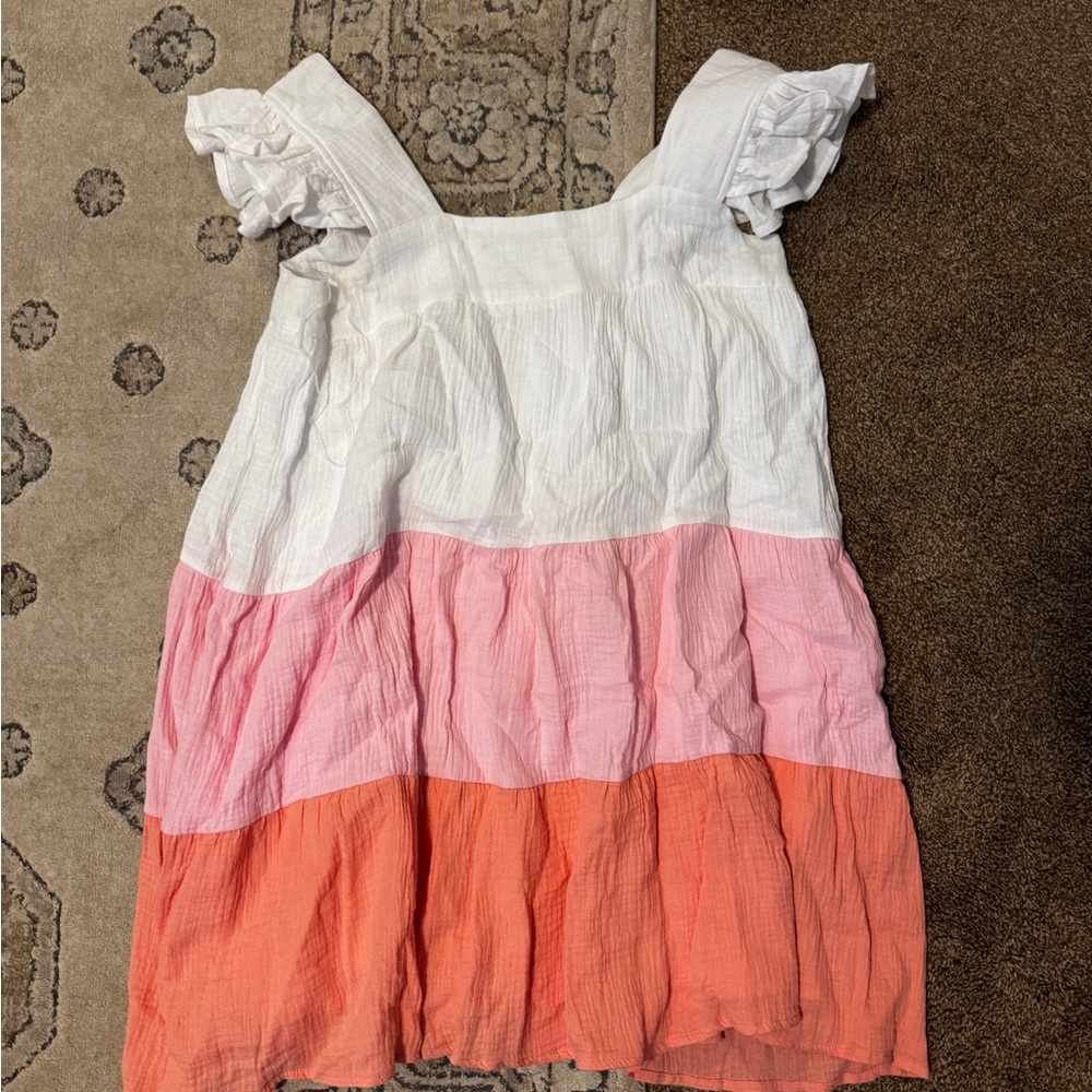 Colorblock Dress with Ruffle Sleeves